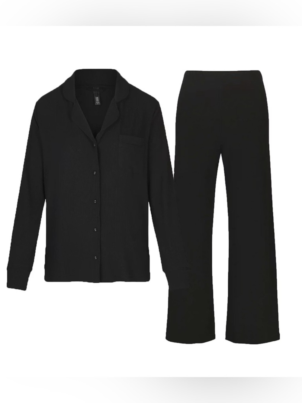 Skims Soft Lounge Rib Sleep Set in Black Size L